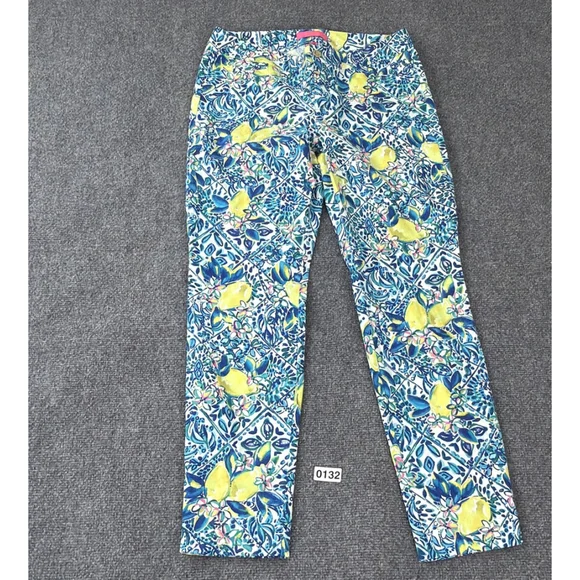 Lilly Pulitzer Pants Womens 8 Kelly Skinny Ankle Zest for Life Lemon Resort - Picture 3 of 12